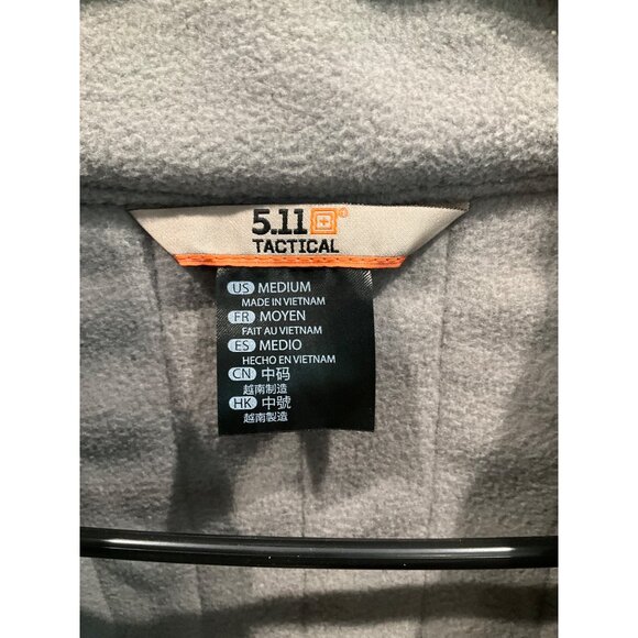 5.11 Tactical Mens Medium Gray Full-Zip Jacket With Black Contrast Fleece & Nylo - Picture 2 of 5
